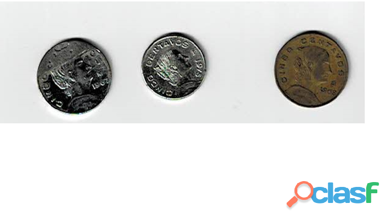 venta de monedas de cinco centavos con distintitivo