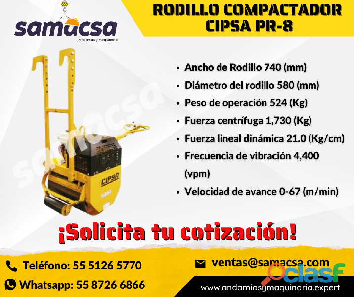 Rodillo CIPSA sencillo PR8 maquina de alto desempeño