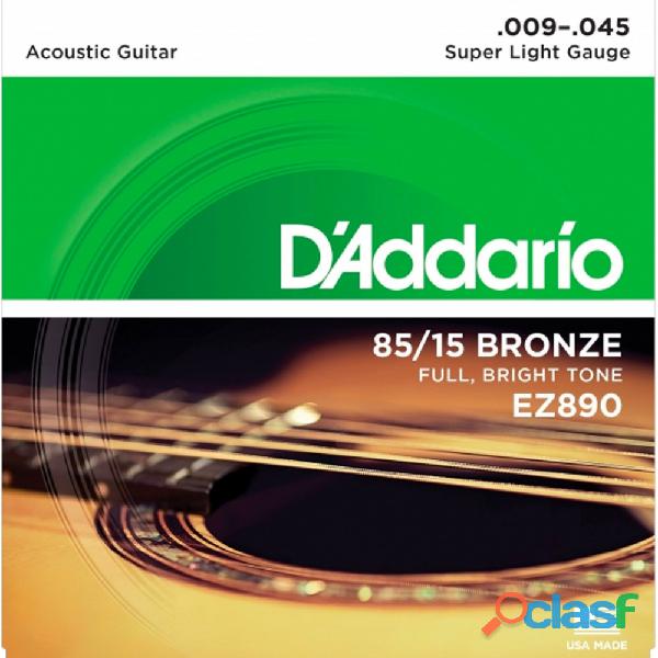 OS00282 D'Addario EZ890 Encordadura Para Guitarra Acustica