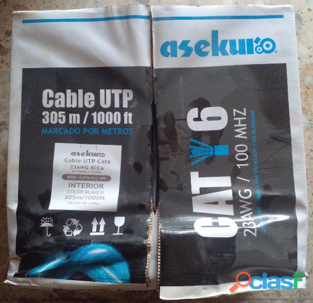 Cable Asekuro UTP Cat 6 Blanco para Interior
