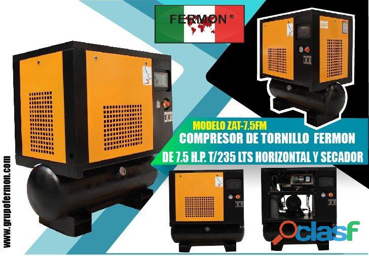 COMPRESOR DE TORNILLO FERMON DE 7.5 HP T/235 LTS HORIZONTAL
