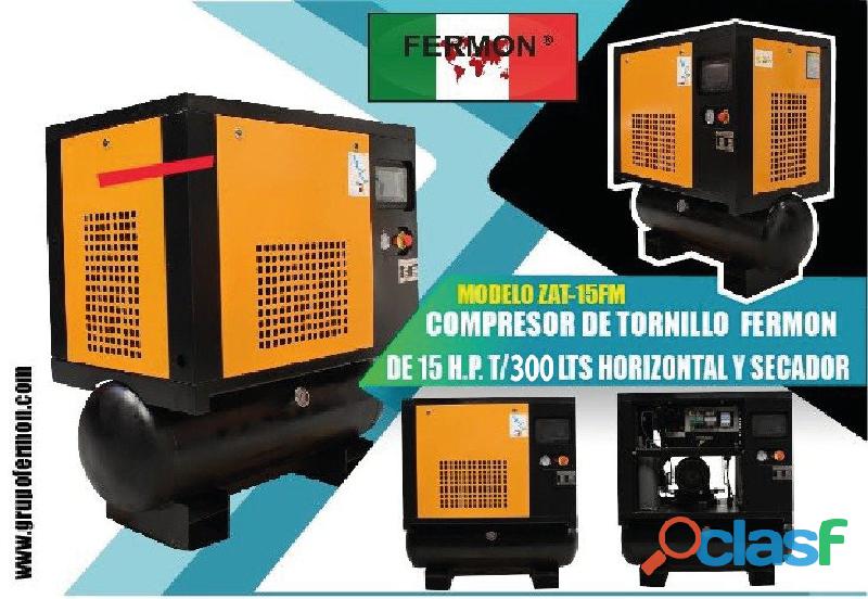 COMPRESOR DE TORNILLO FERMON DEV10 HP T/300 LTS HCON SECADOR