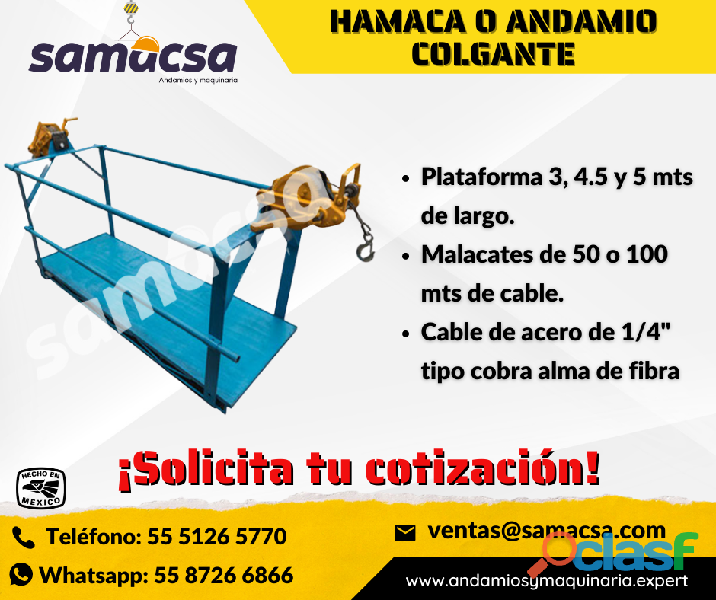 Hamaca DE ELEVACIÓN CON MALACATE MANUAL