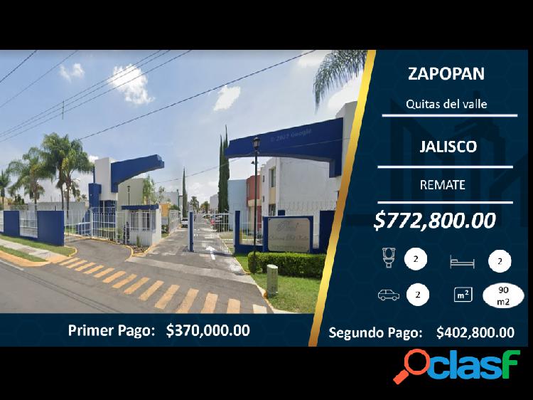 Remato Casa en zapopan QUINTAS DEL VALLE $772,800.00