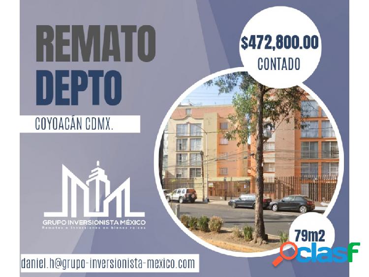 REMATO DEPARTAMENTO COYOACÁN CDMX $472,800.00