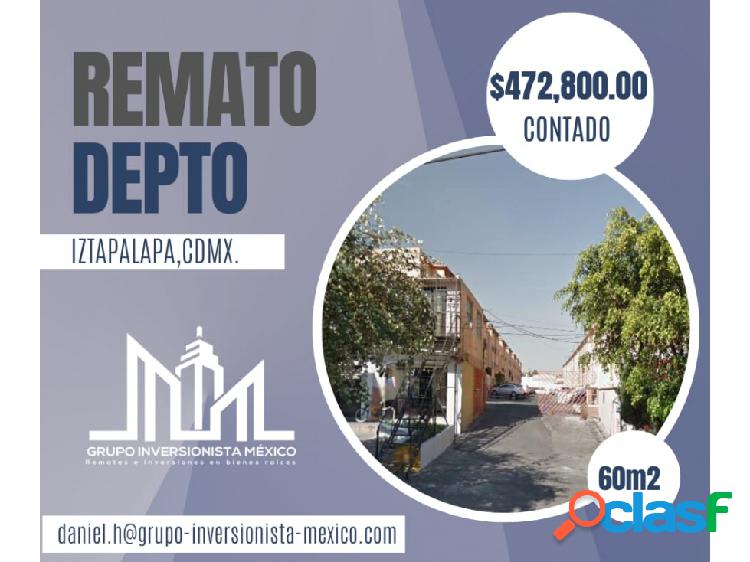 REMATO DEPARTAMENTO IZTAPALAPA $472,800.00