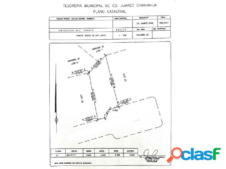 Lote Residensial. Sector Misión de los Lagos