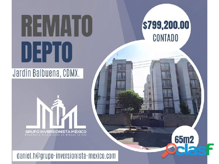 REMATO DEPARTAMENTO JARDÍN BALBUENA CDMX $799,200.00