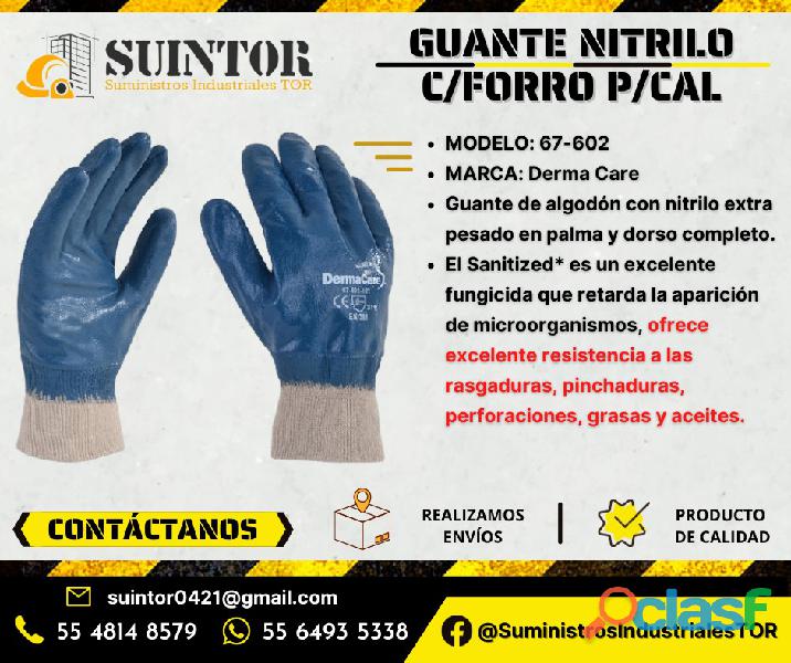 Guantes de Nitrilo c/forro Guante de algodón con niytilo