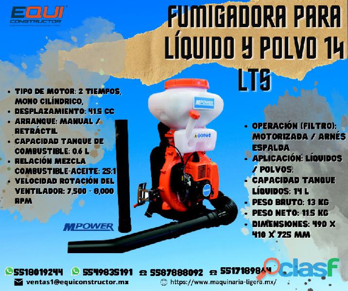 Fumigadora para líquido y Polvo 14 lts MPower