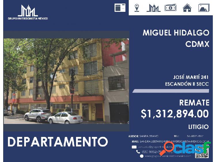 REMATE!! $1,312,894 FABULOSO DEPA EN MIGUEL HIDALGO