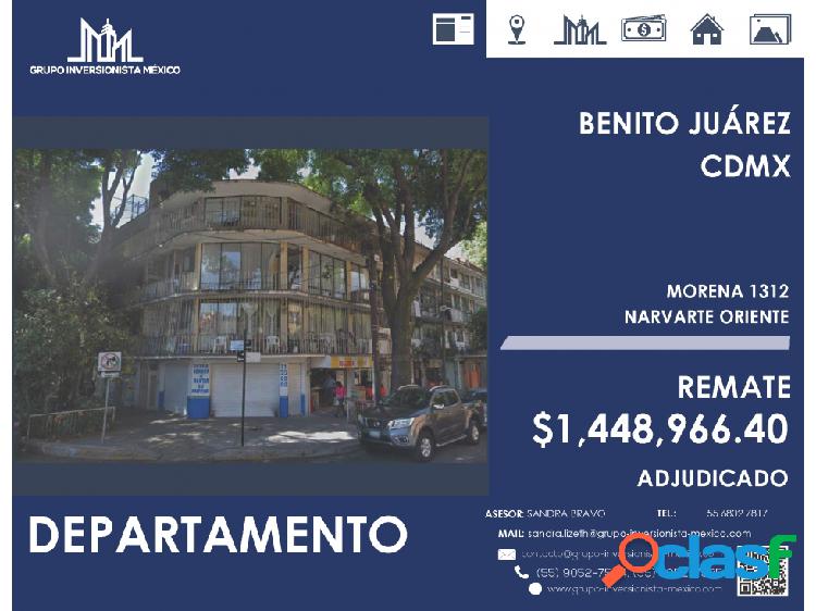 REMATE!! $1,448,966 DEPA EN ZONA CENTRICA EN BENITO JUÁREZ