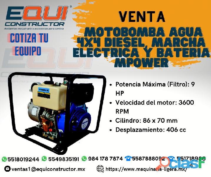 Venta de Motobomba Agua 4x4 Diesel Marcha Eléctrica y