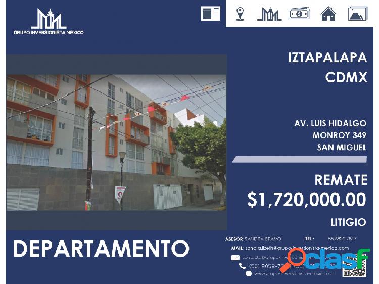 REMATE!! $1,720,000 HERMOSO DEPA EN COL SAN MIGUEL CDMX
