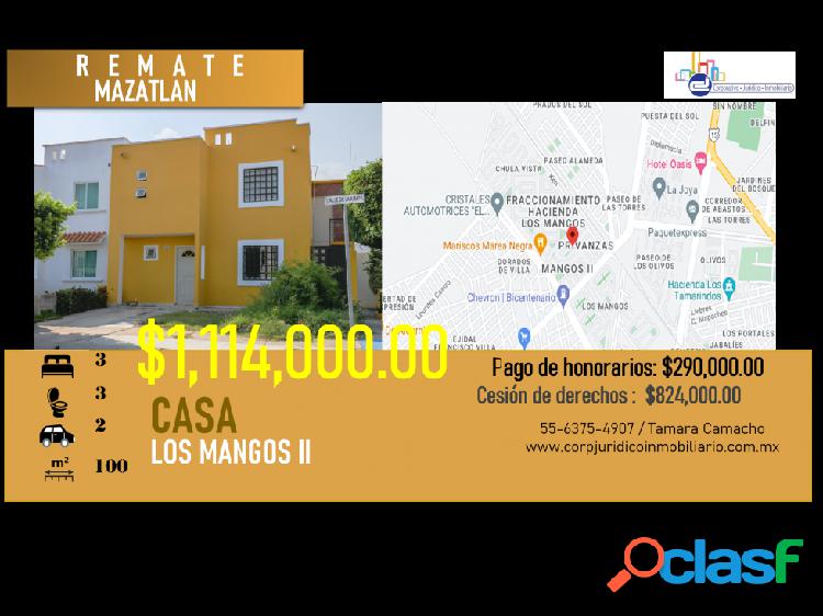 REMATO CASA EN LOS MANGOS II MAZATLÁN $1,114,000.00