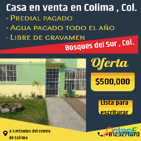Casa en venta, Bosques del Sur, Colima, Col.