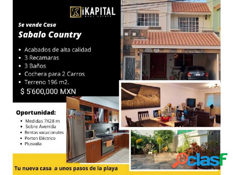 Casa en venta en Sábalo country club
