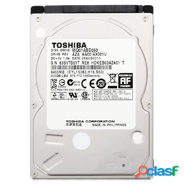 Disco Duro para Laptop Toshiba MQ01ABD050 2.5, 500GB, SATA,