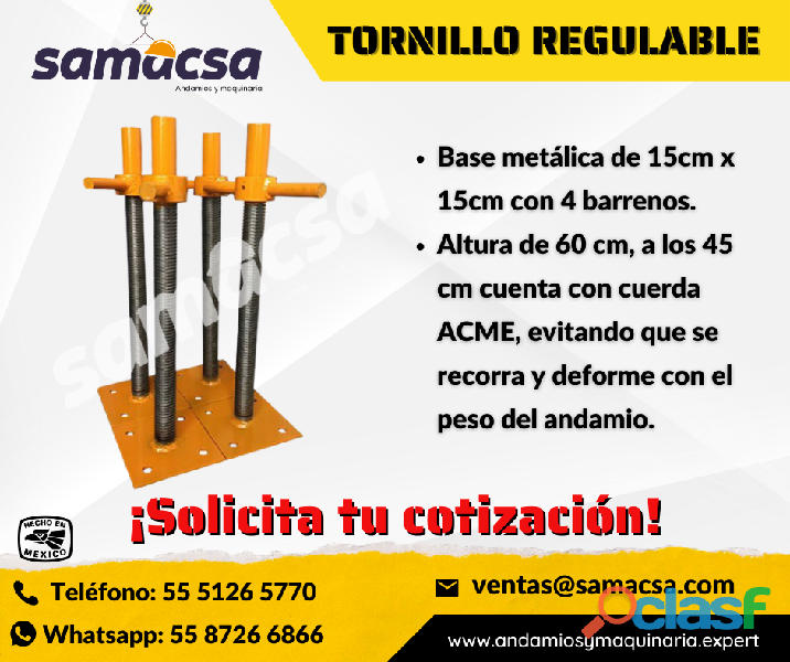 Tornillo Regulable para cuerpo de andamiaje