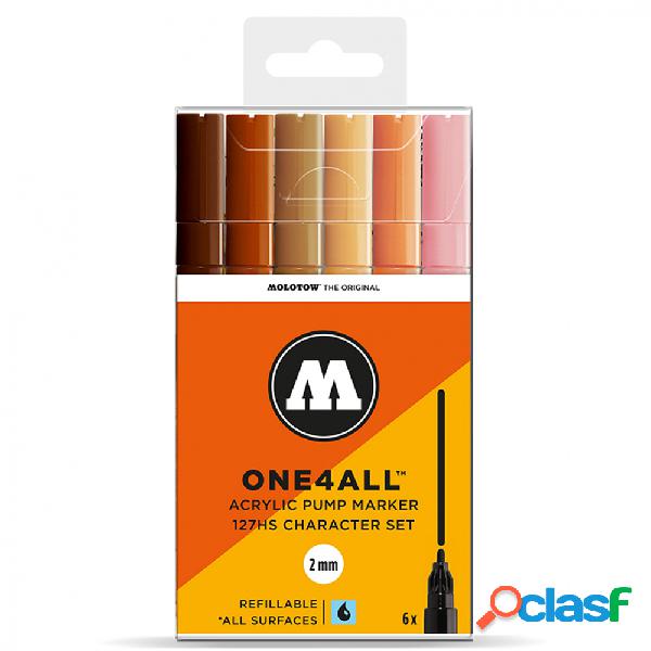 Molotow Set de Marcador Acrílico One4All 127HS, 6 Piezas,