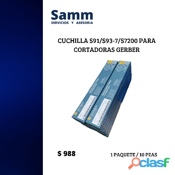 Cuchilla s91/ s93 7/ s7200 para cortadoras gerber