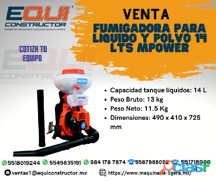 Fumigadora para líquido y Polvo 14 lts MPower