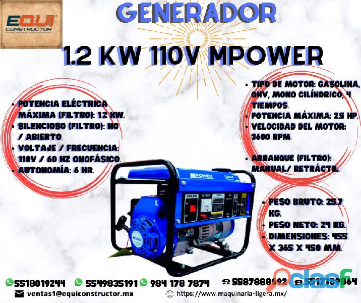 Generador 1.2 KW 110V MPower