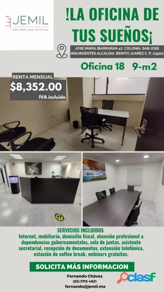 Rento oficina amueblada en Ibarraran OF18 (SUR DE LA CIUDAD)