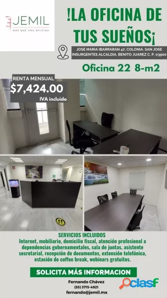 Rento oficina amueblada en Ibarraran OF22 (SUR DE LA CIUDAD)