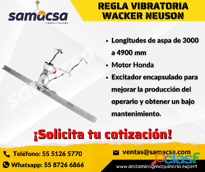 Regla facil de usar, regla vibratoria WACKER