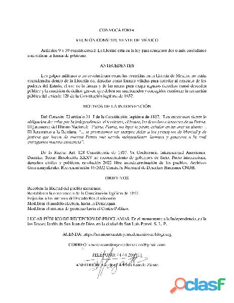 REUNION CONSTITUYENTE DE MÉXICO