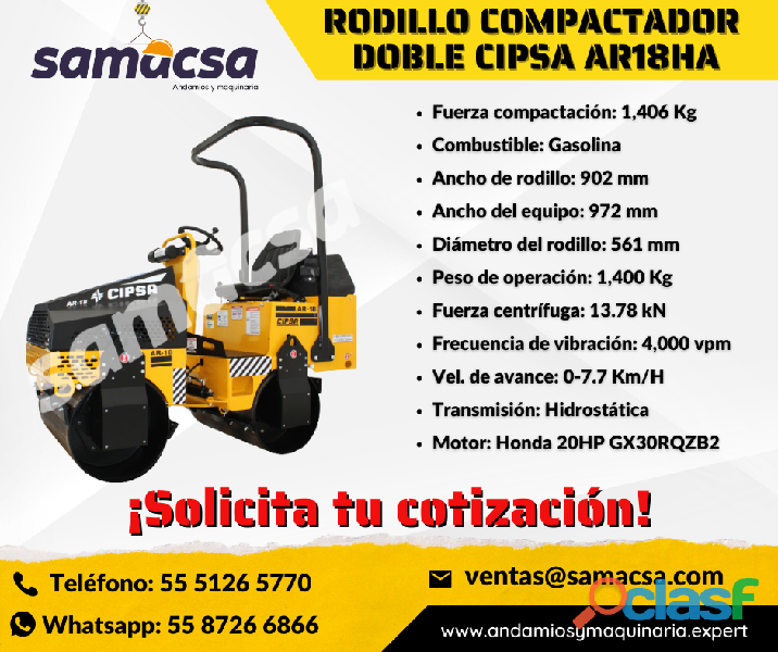 Rodillo Compactador mediano doble CIPSA AR18