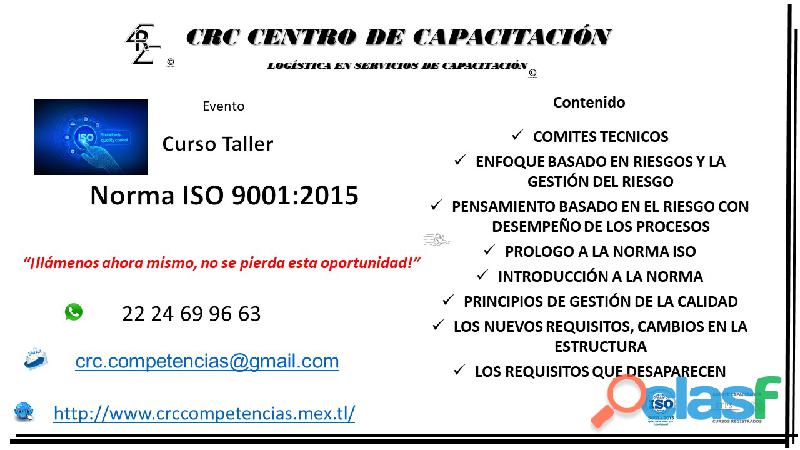 TALLER CAPACITACION EN ISO 9001:2015