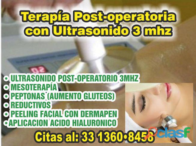 Aplicacion mesoterapia peptonas post operatorio ultrasonido