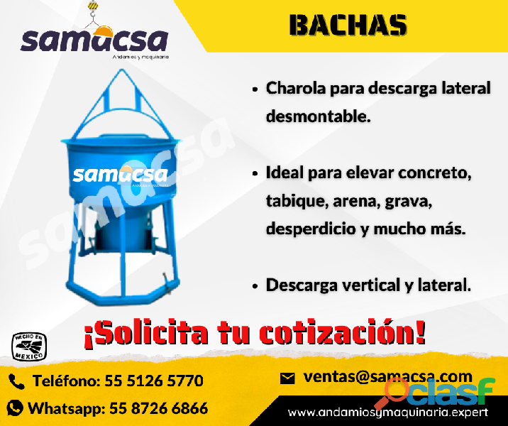 Bacha para Elevación de concreto varias capacidades ,.