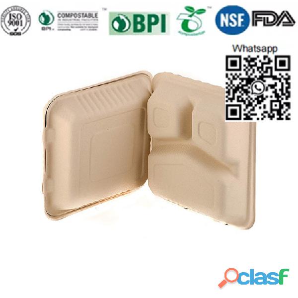 Clamshell box disposable clamshell box bagasse clamshell