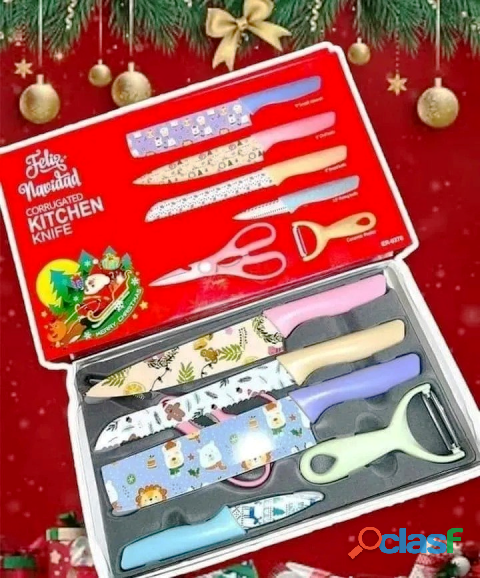 OFERTA! SET DE CUCHILLOS NAVIDEÑOS EDICION ESPECIAL $190.00