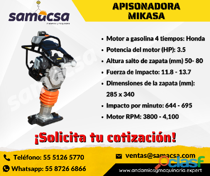 Apisonadora Equipo de compactación Mikasa MT770