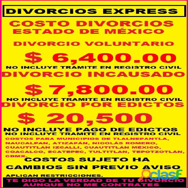 DIVORCIO EXPRESS EN EL ESTADO DE MEXICO Y CDMX