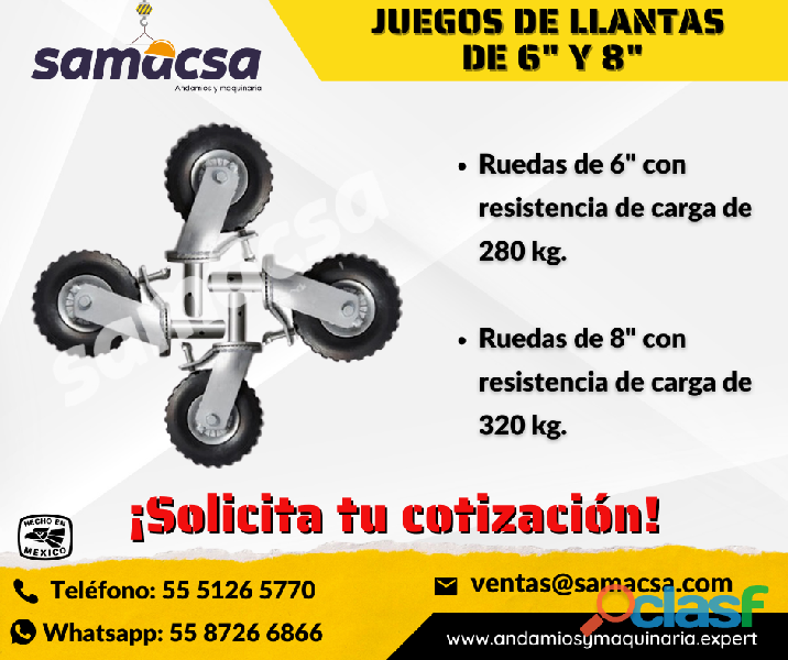 venta de Llantas Para cuerpos de Andamio