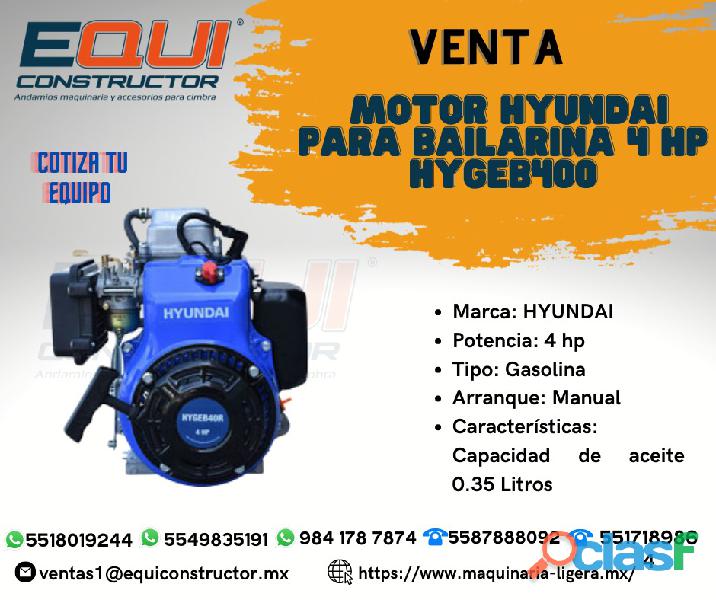 Venta de Motor Hyundai para Bailarina 4 HP HYGEB400.