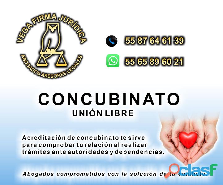 CONCUBINATO ACREDITACIÓN ASESORÍA LEGAL 55 87 64 61 39 EN