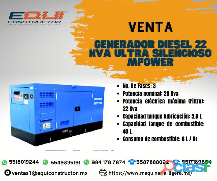 Venta de generador diesel 22 kva