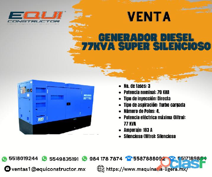 Venta Generador Diesel 77 KVA