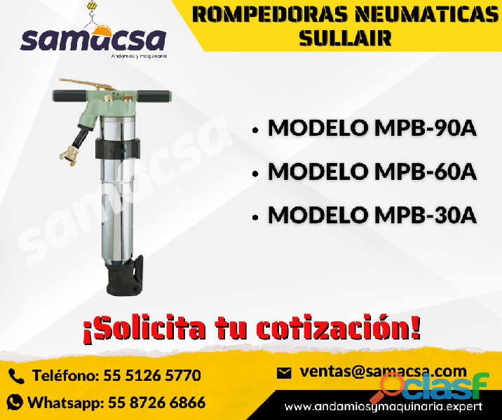 Rompedora Neumática equipo en venta marca sullair