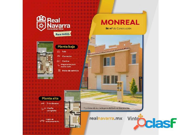 Casa en venta, 2 habitaciones; Real Navarra, mod. Monreal