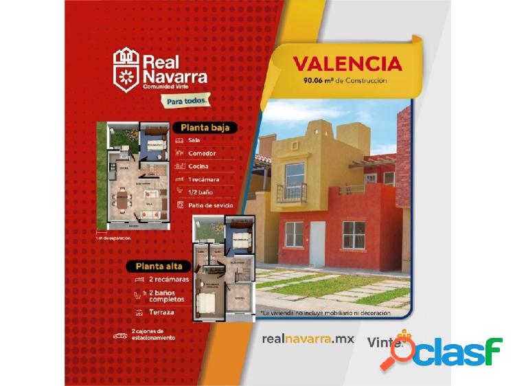 Hermosa casa Mod. Valencia, 3 recámaras Real Navarra,