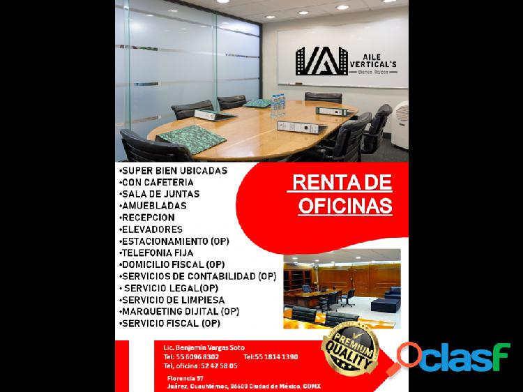 Oficinas en Renta Super Hubicadas