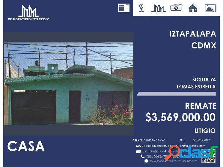 REMATE!! $3,569,000 OPORTUNIDAD DE CASA EN IZTAPALAPA, CDMX