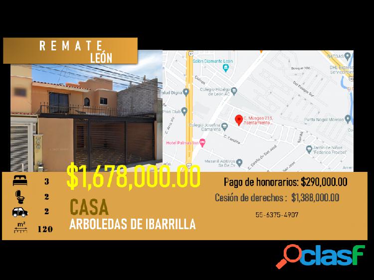 Remato hermosa casa en Arboledas de Ibarrilla $1,678,000.00